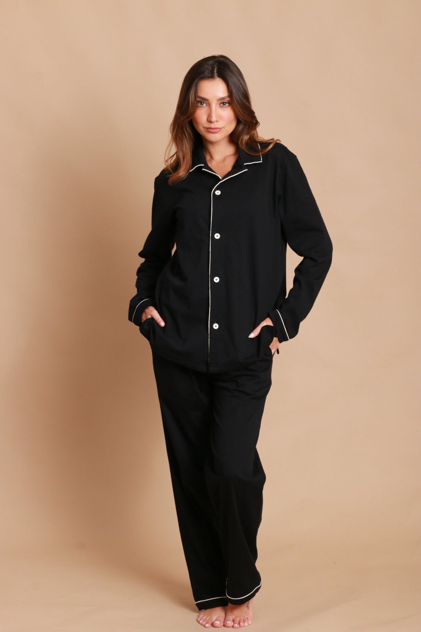 Allergy-Free Organic Cotton Pajama Shirt (Unisex) Black – Cottonique -  Allergy-free Apparel