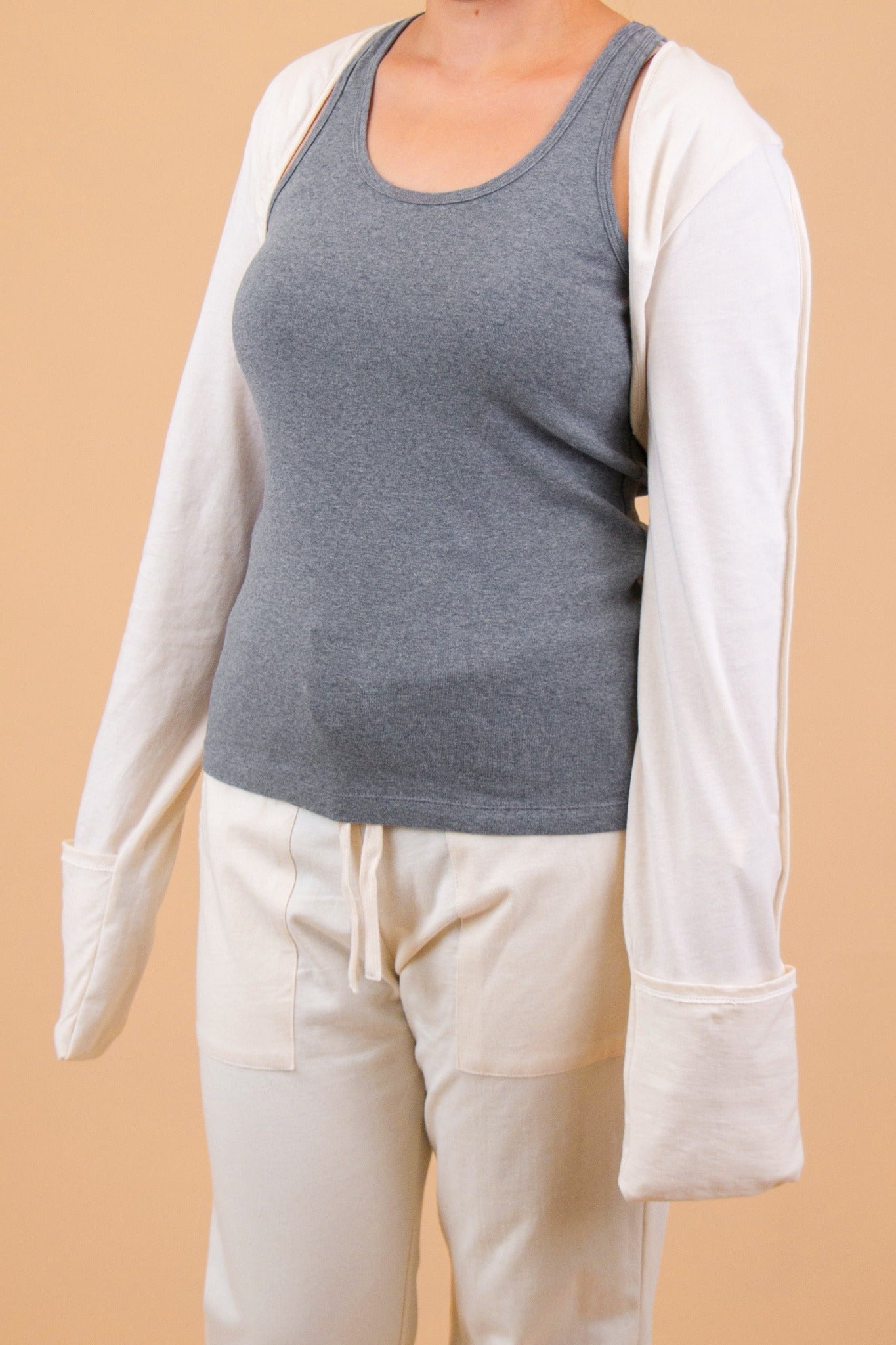 Allergy-Free Long Sleeve Bolero Shrug with Reversible Mittens