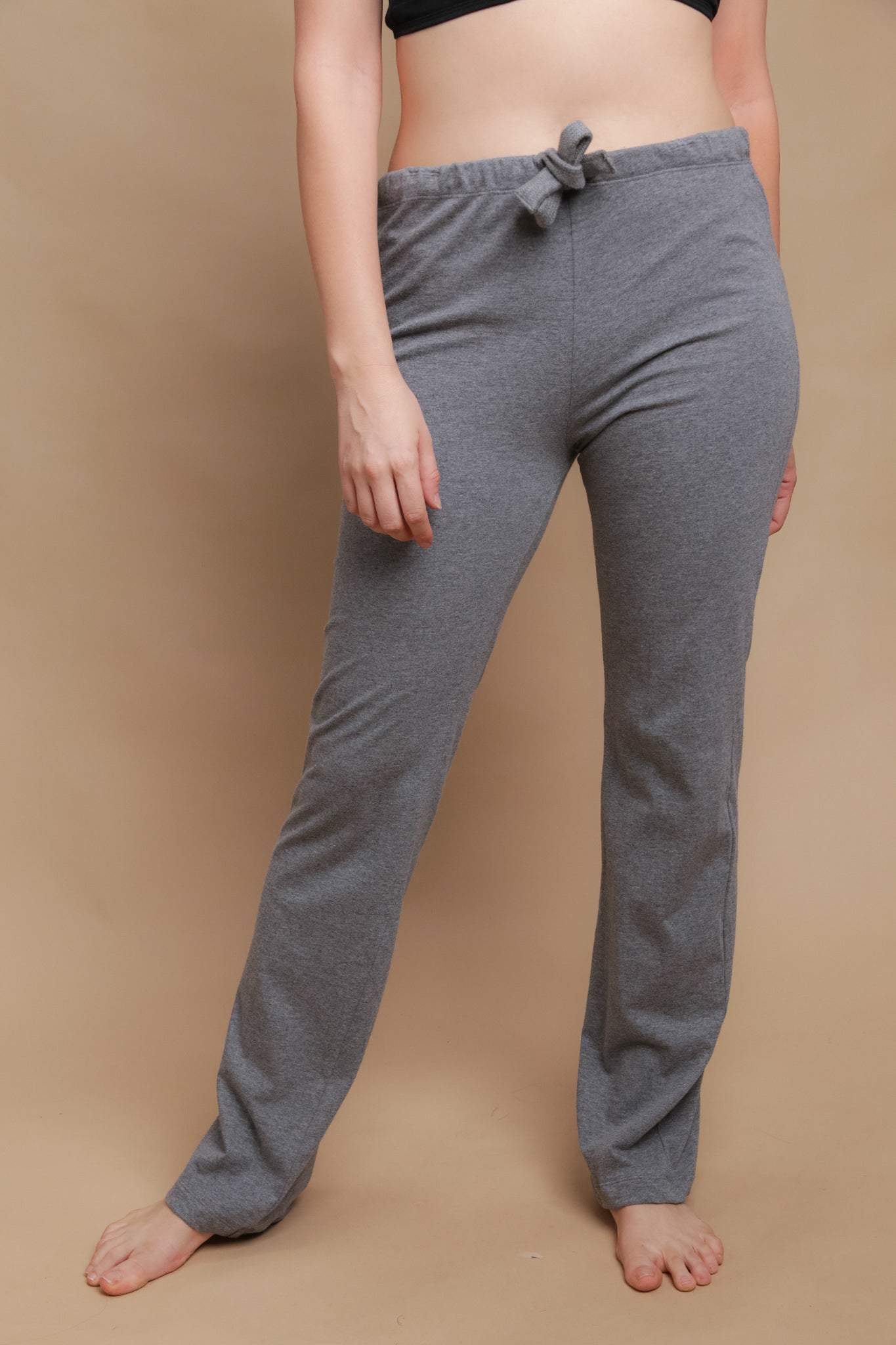 Organic Cotton Women's Drawstring Lounge Pants ( Melange Grey