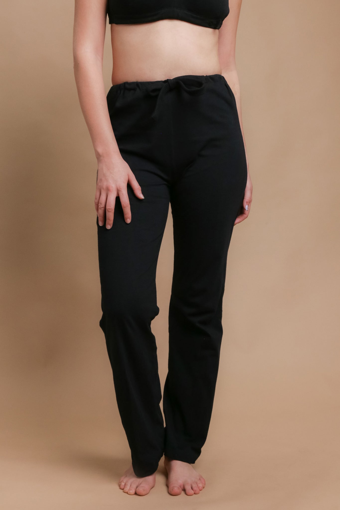 Organic Cotton Women's Drawstring Lounge Pants ( Black ) – Cottonique -  Allergy-free Apparel