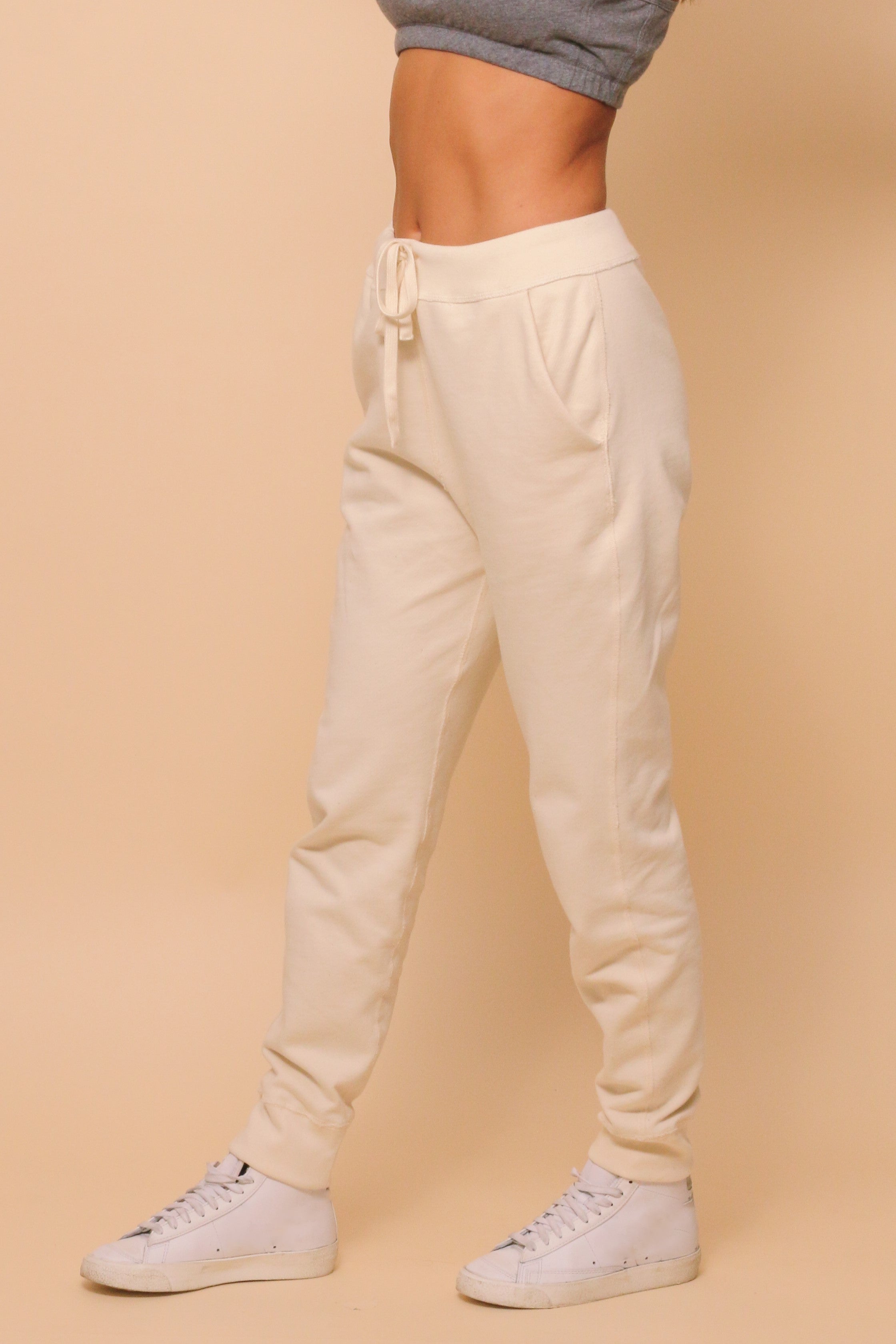 Women's Allergy-Free French Terry Elasticized Jogger Sweatpants with Drawstrings