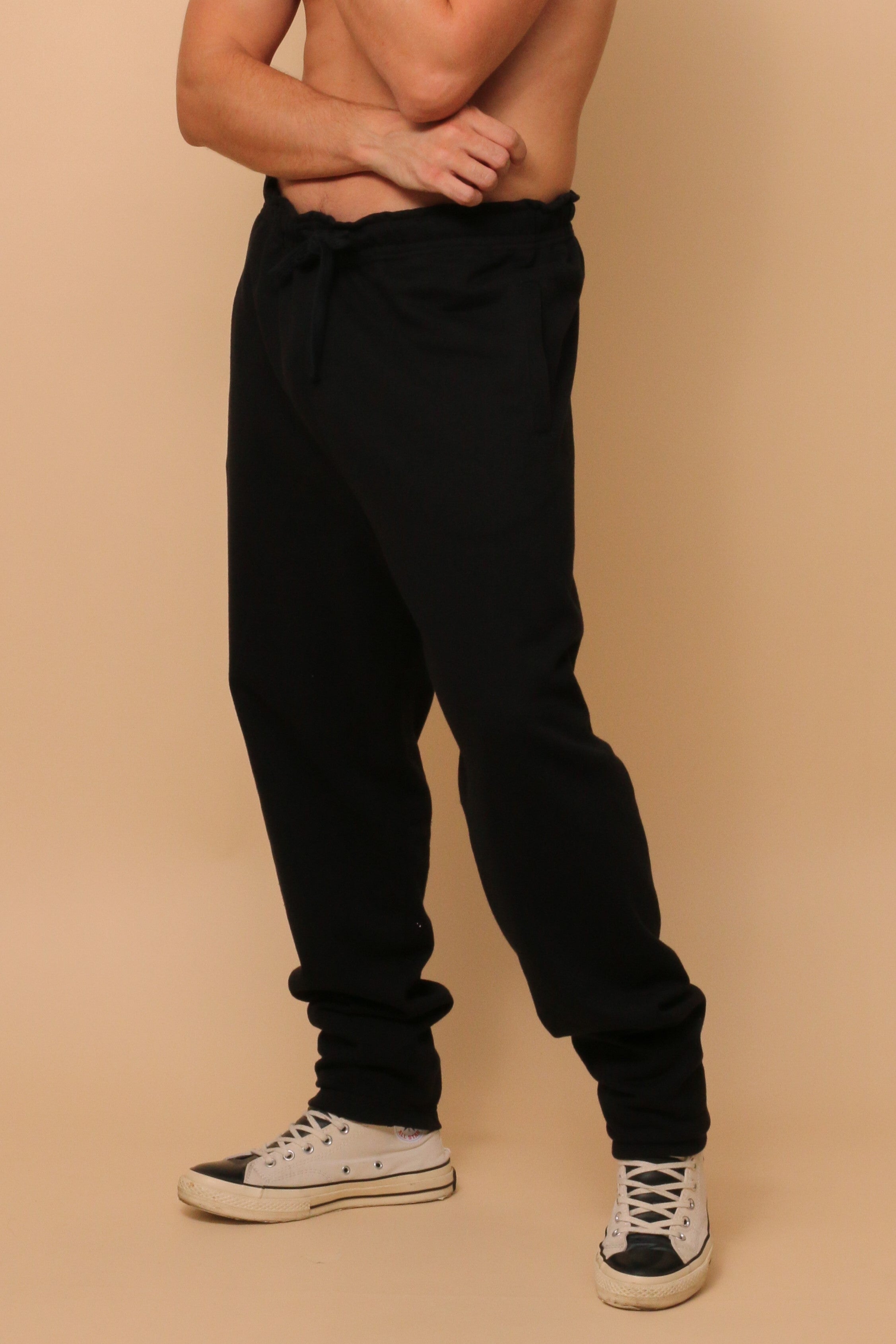 Men's Allergy-Free French Terry Elasticized Jogger Sweatpants with Drawstrings