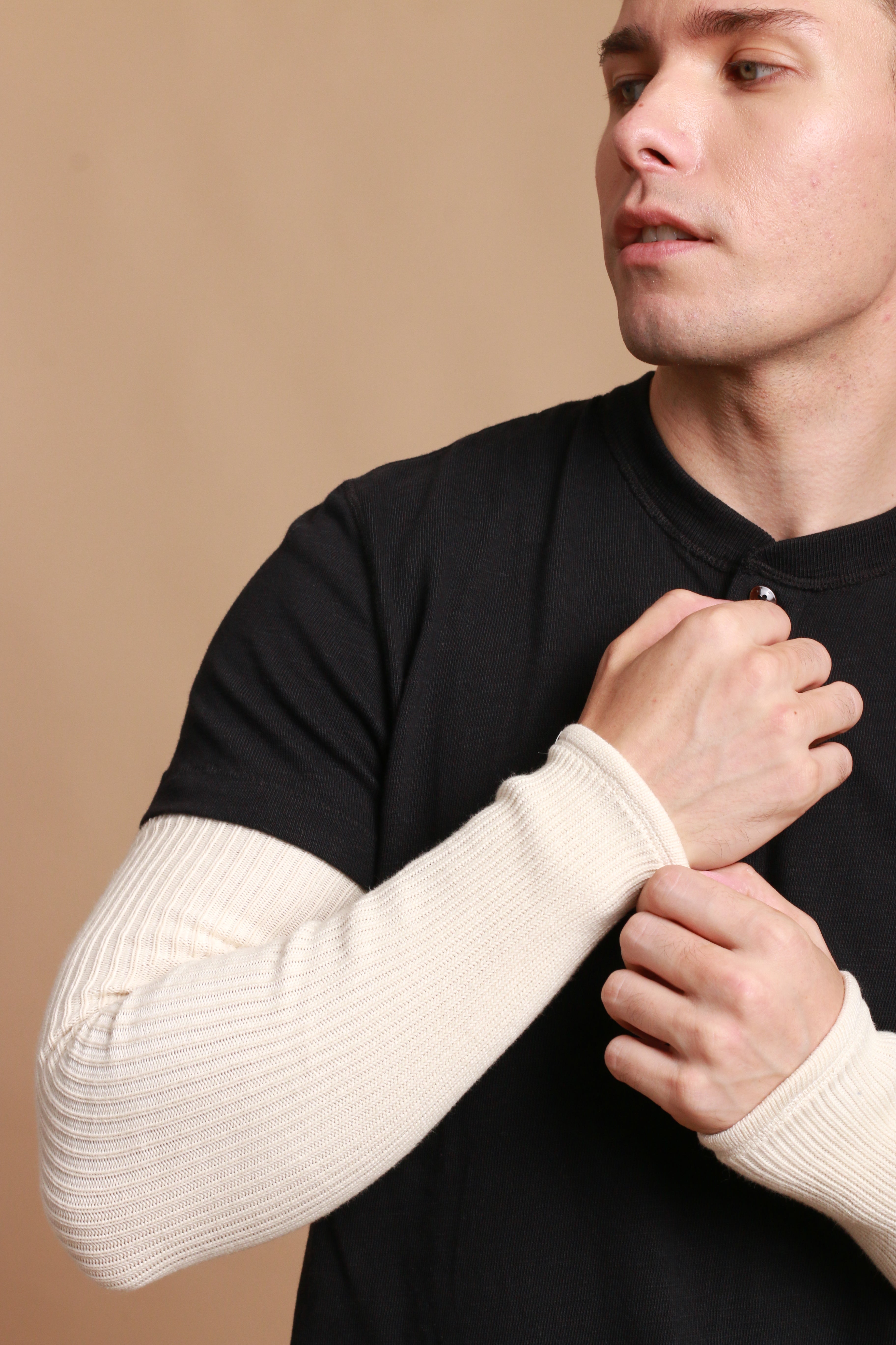 Gestrickte Armstulpen für Herren aus 100 % Bio-Baumwolle 