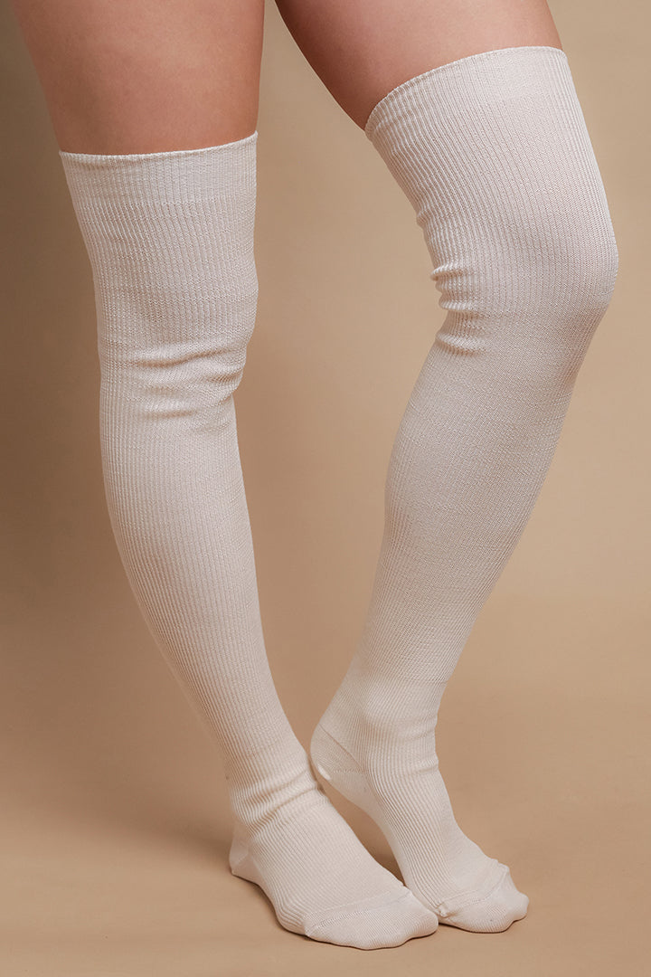 Latex-Free 100% Organic Cotton Thigh-High Socks – Cottonique - Allergy-free  Apparel