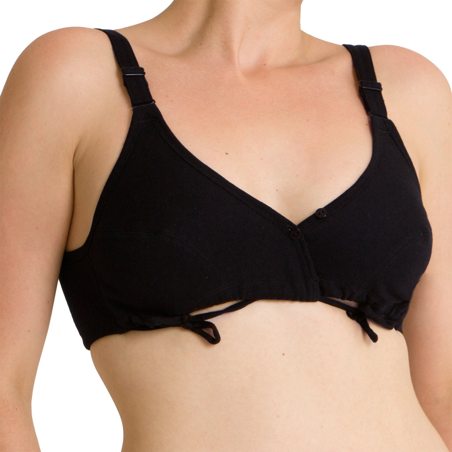 Cottonique Women's Hypoallergenic Side-Tie Bra Made from 100% Organic  Cotton (38B, Black), Black, A : : Clothing, Shoes & Accessories