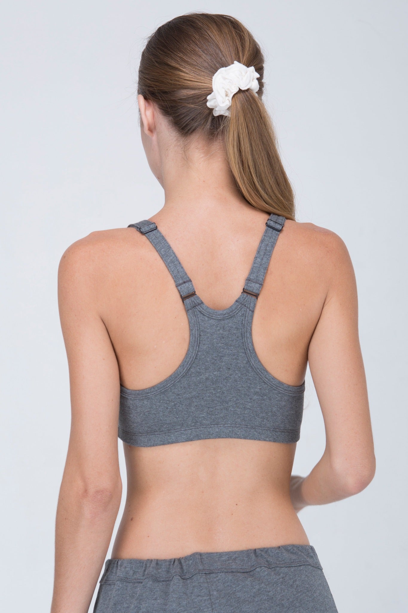 Latex-free Women's Racerback Pullover Bra (Melange Grey