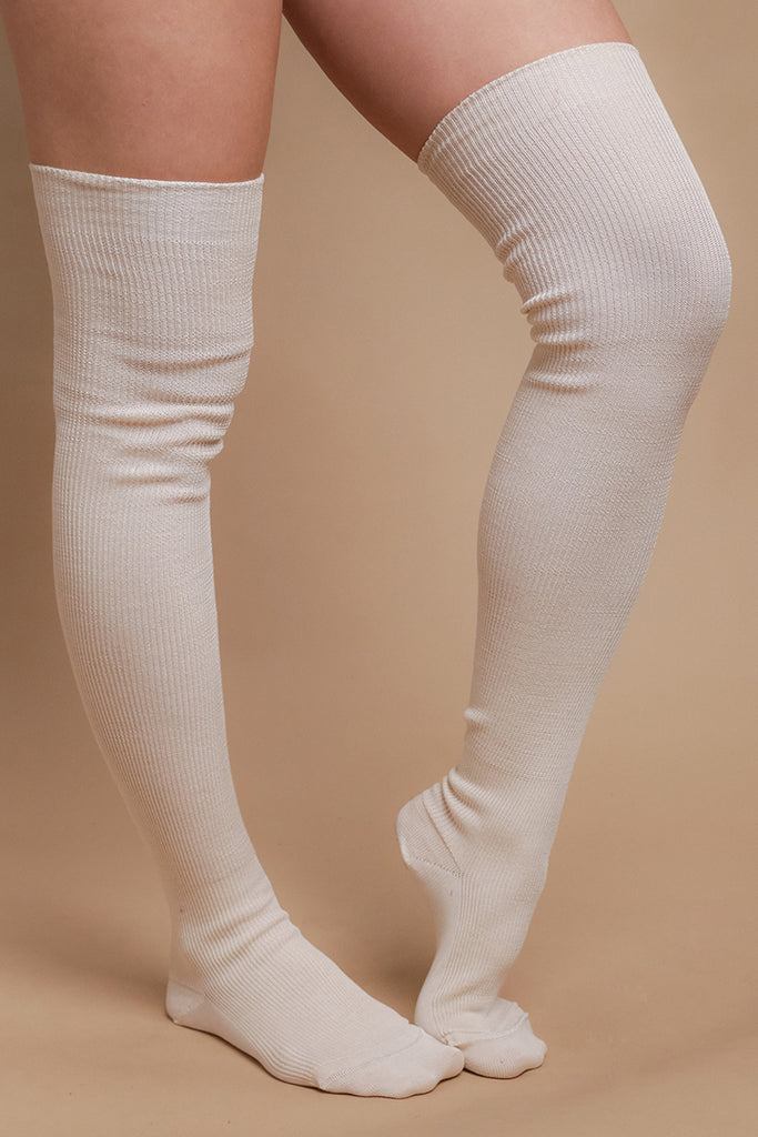 Latex-Free 100% Organic Cotton Thigh-High Socks