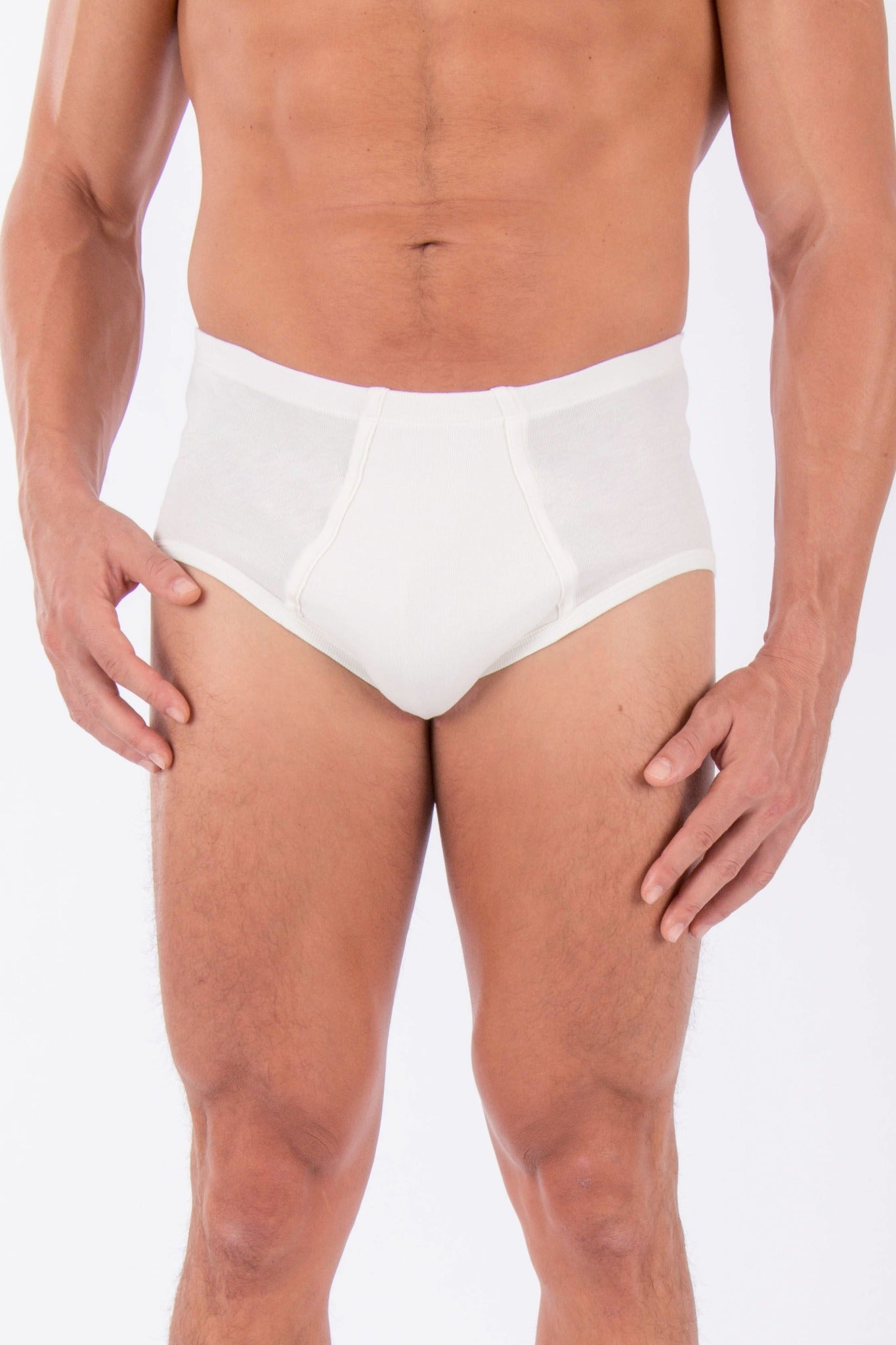 Cottonique Men's Hipster Brief (Small) Ivory at  Men's
