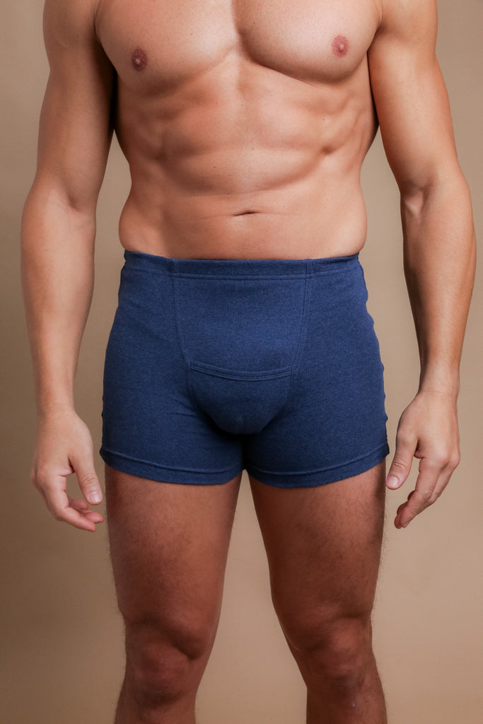 Men's Rib Elasticized Boxer Brief with Fly