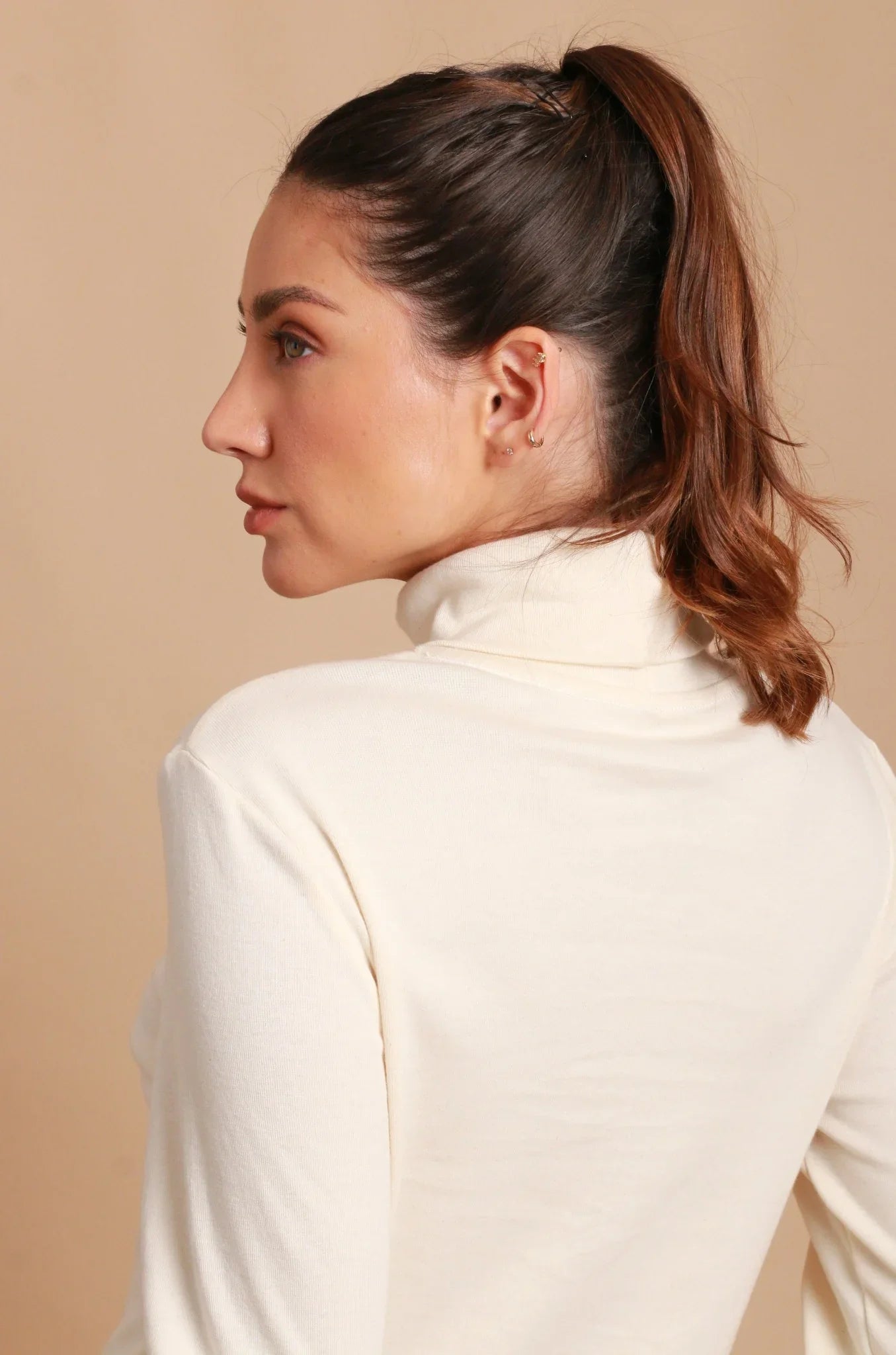 Eco-Friendly All-Over Print Women's Turtleneck T-shirt With Long Sleeve main image 1