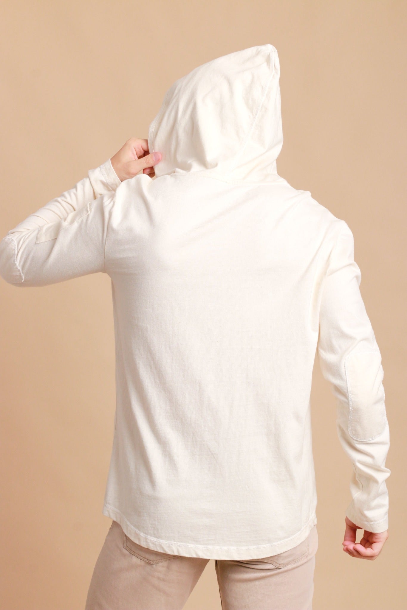 Men's Jersey Pullover Hoodie with Built-in Sleep Eye Mask