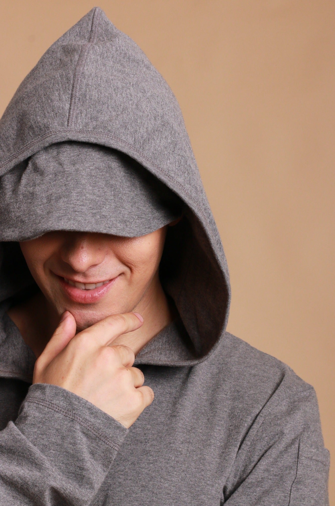 Men's Jersey Pullover Hoodie with Built-in Sleep Eye Mask