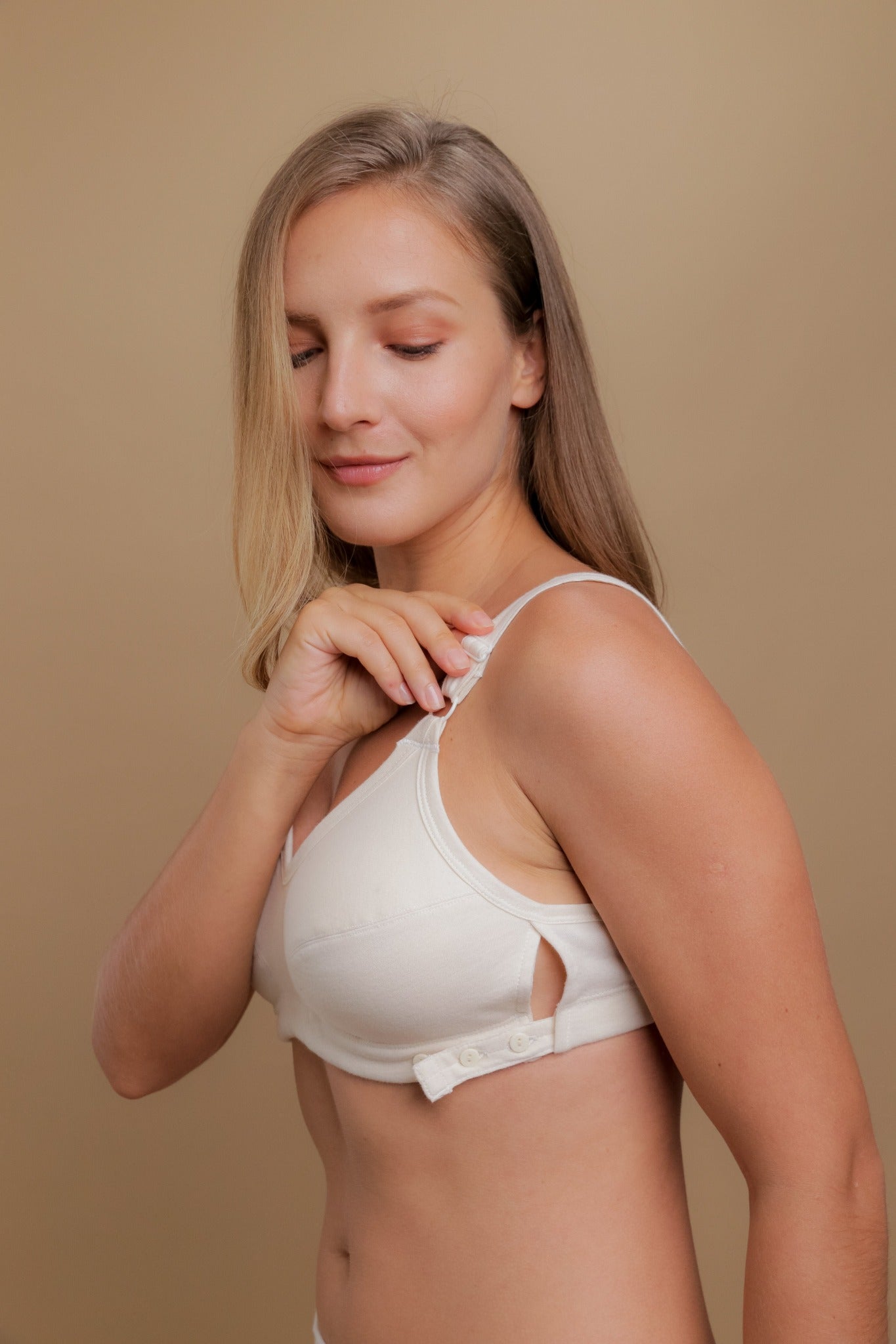Cottonique Hypoallergenic Organic Cotton Slimfit Drawstring Bra for Women  with Skin Allergies and Sensitive Skin (5, Natural) at  Women's  Clothing store