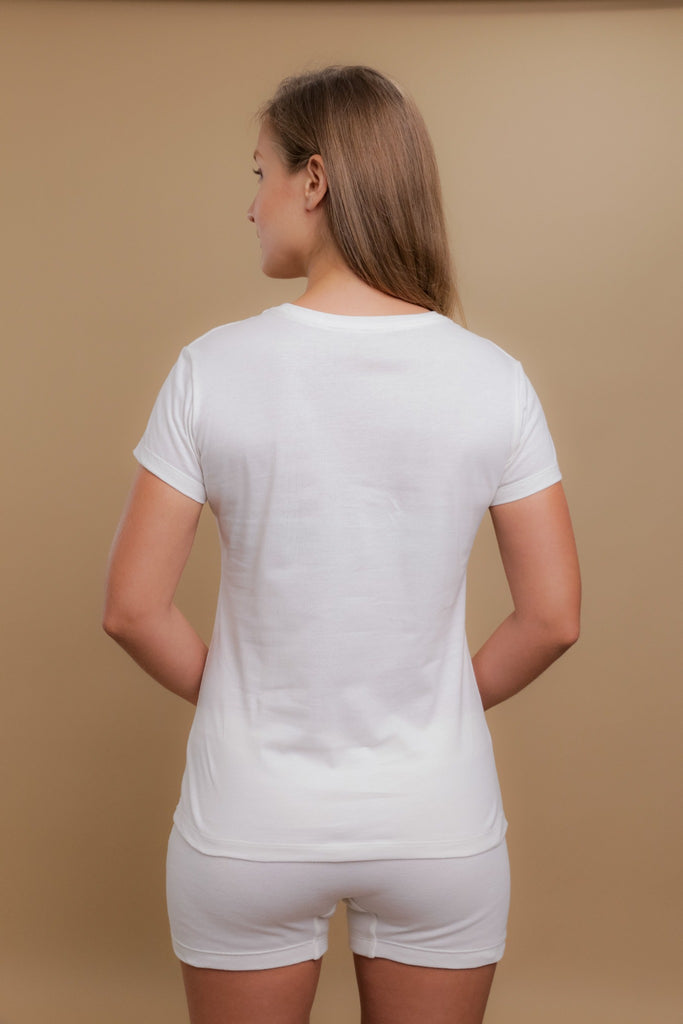 Women's Round Neck Cap Sleeve Shirt