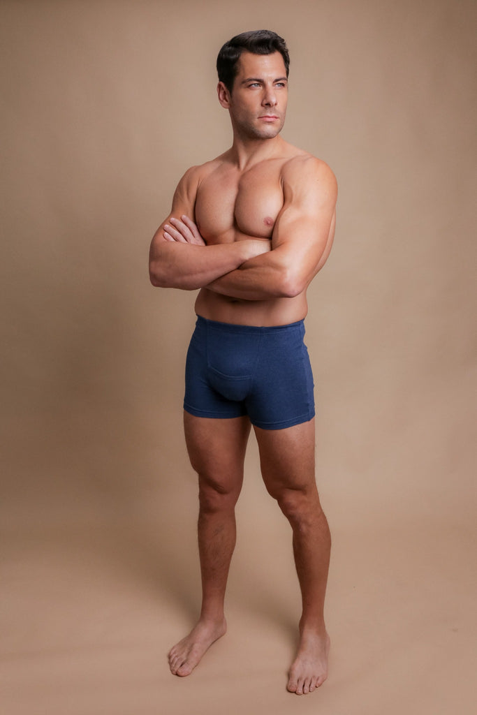Men's Rib Elasticized Boxer Brief with Fly