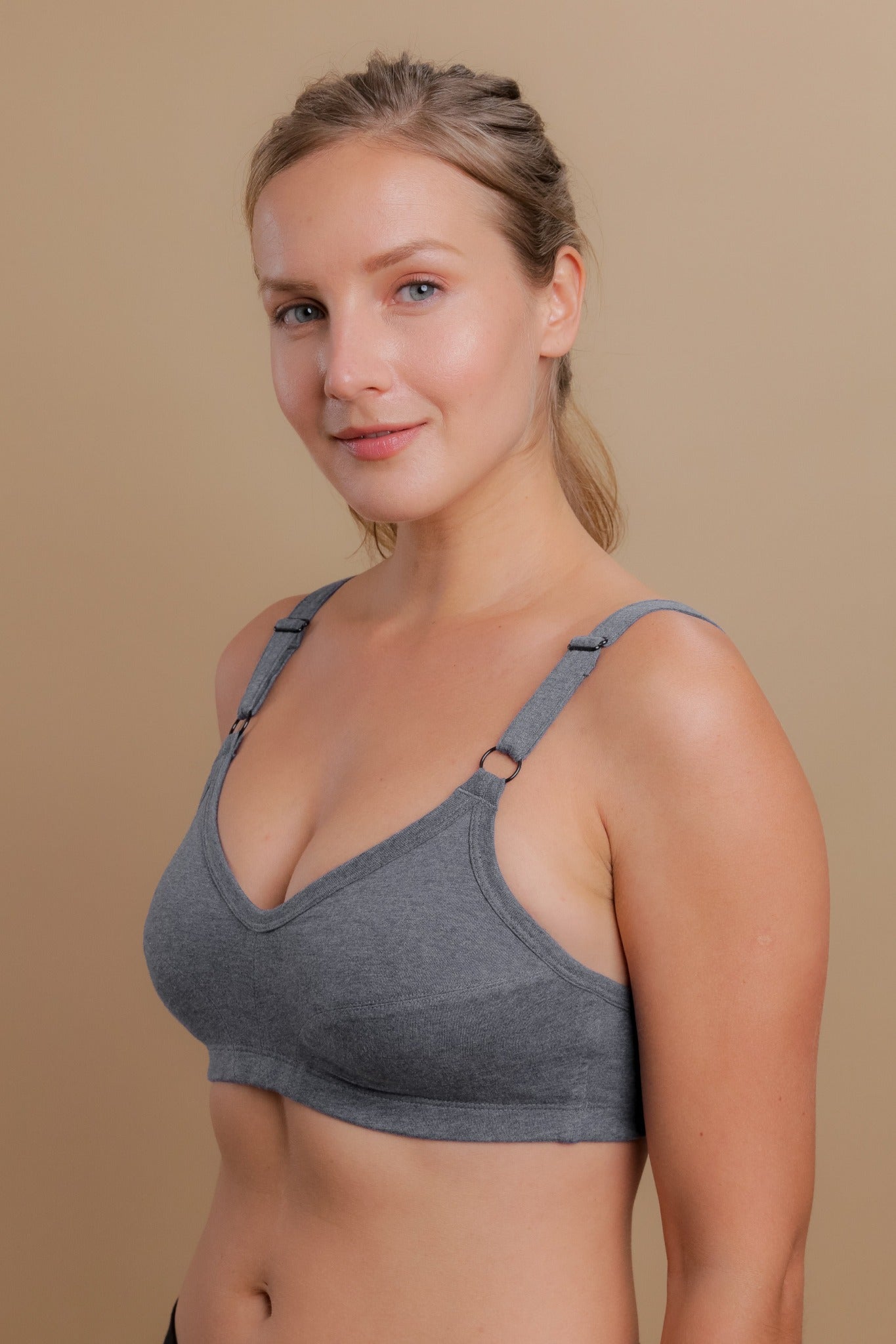 Allergy-free Women's Slimfit Pullover Bra (Melange Grey