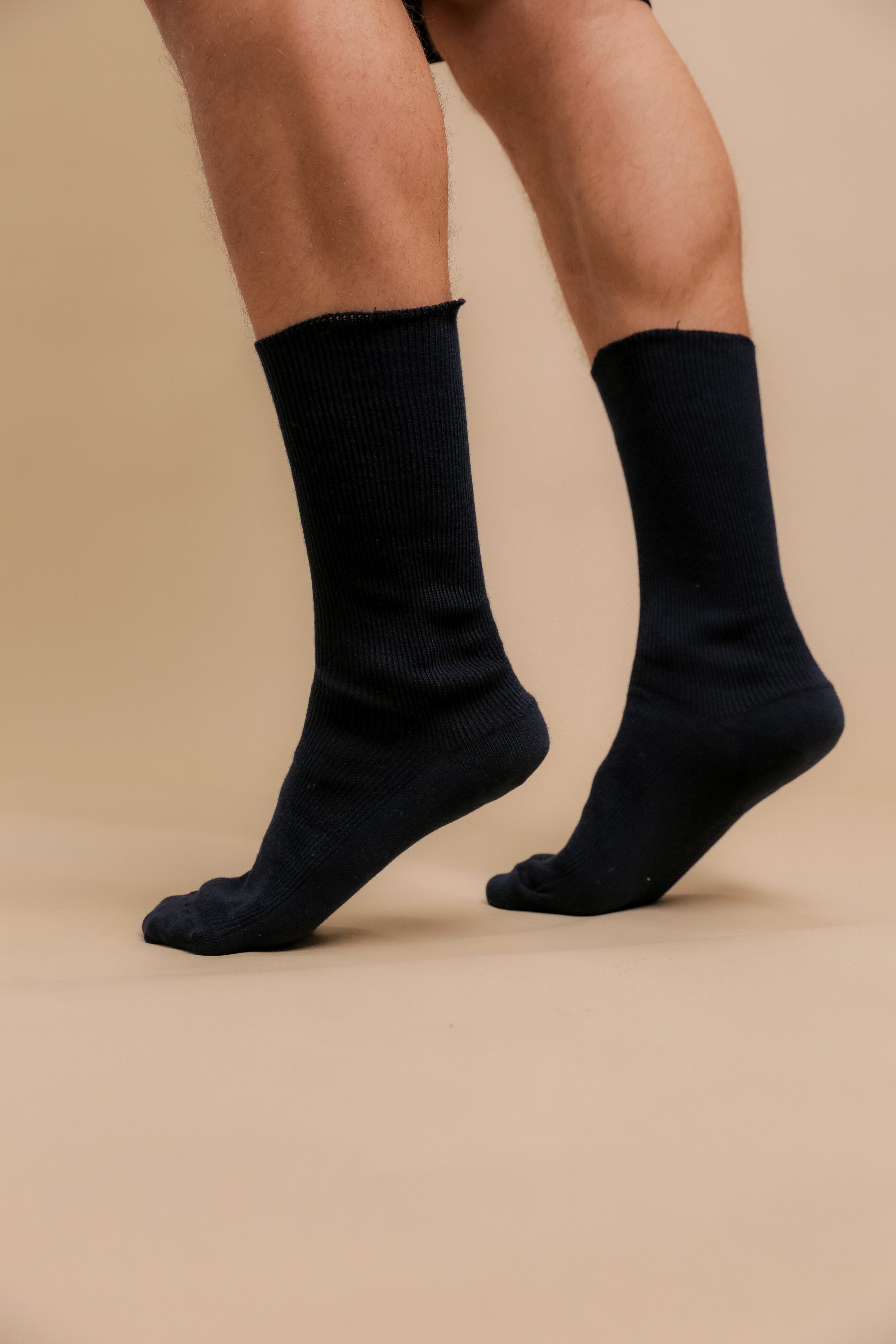 Leichte, latexfreie Crew-Socken aus 100 % Bio-Baumwolle (2 Paar/Packung)