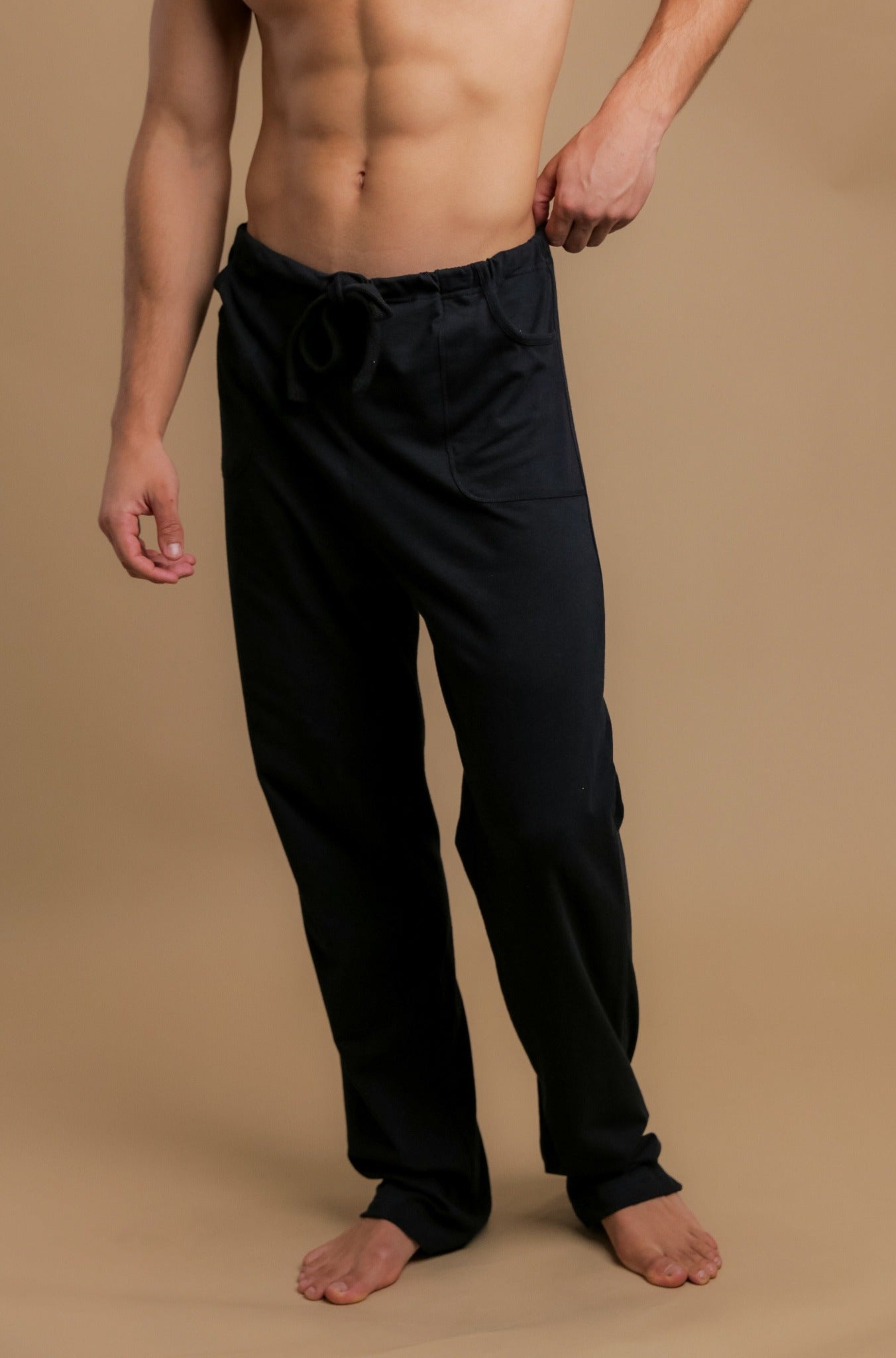 Zero Spandex Men's Drawstring Lounge Pants ( Black ) – Cottonique