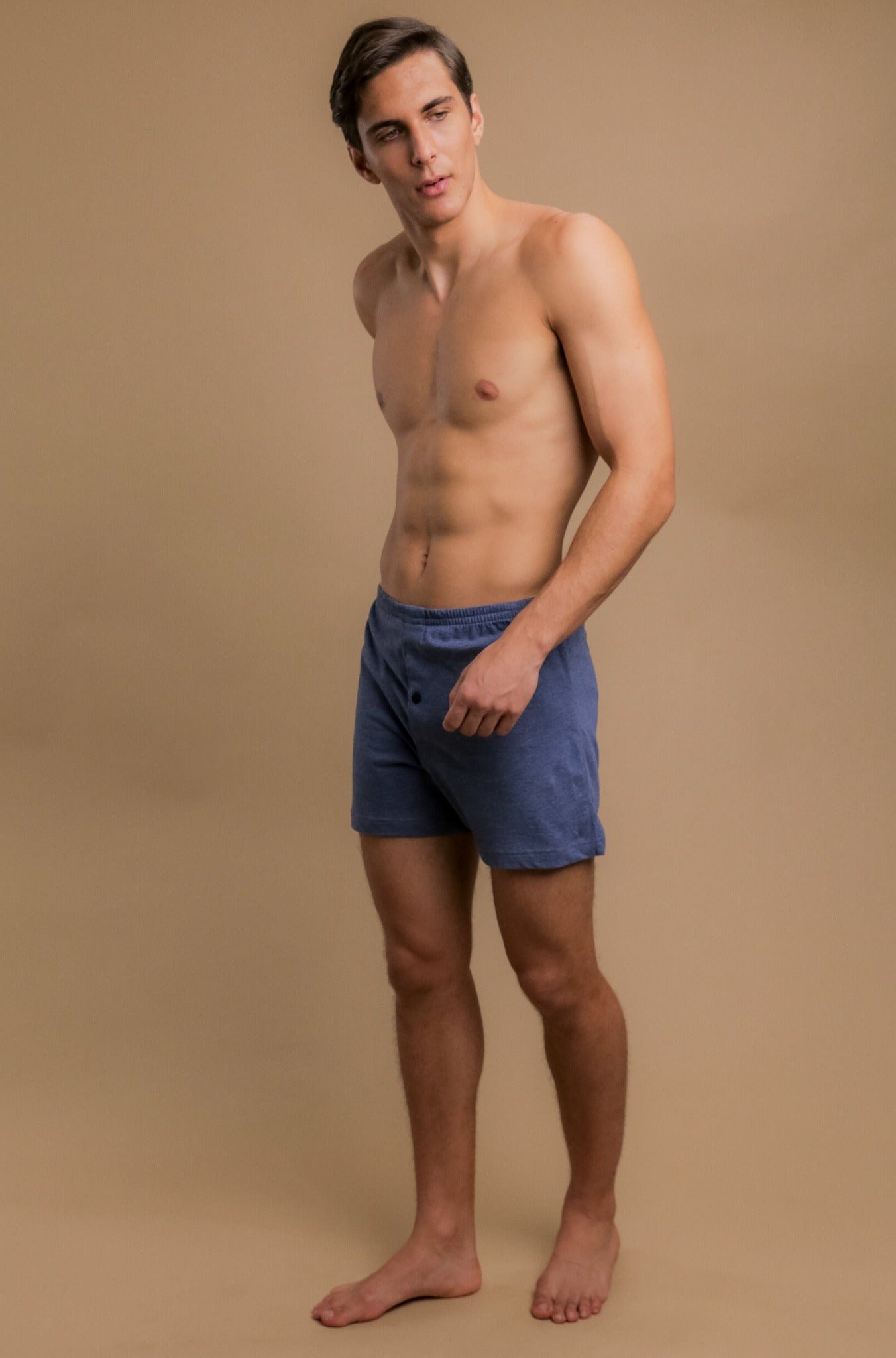 Hypoallergenic Men's Elasticized Loose Boxer Shorts (Melange Blue) –  Cottonique - Allergy-free Apparel