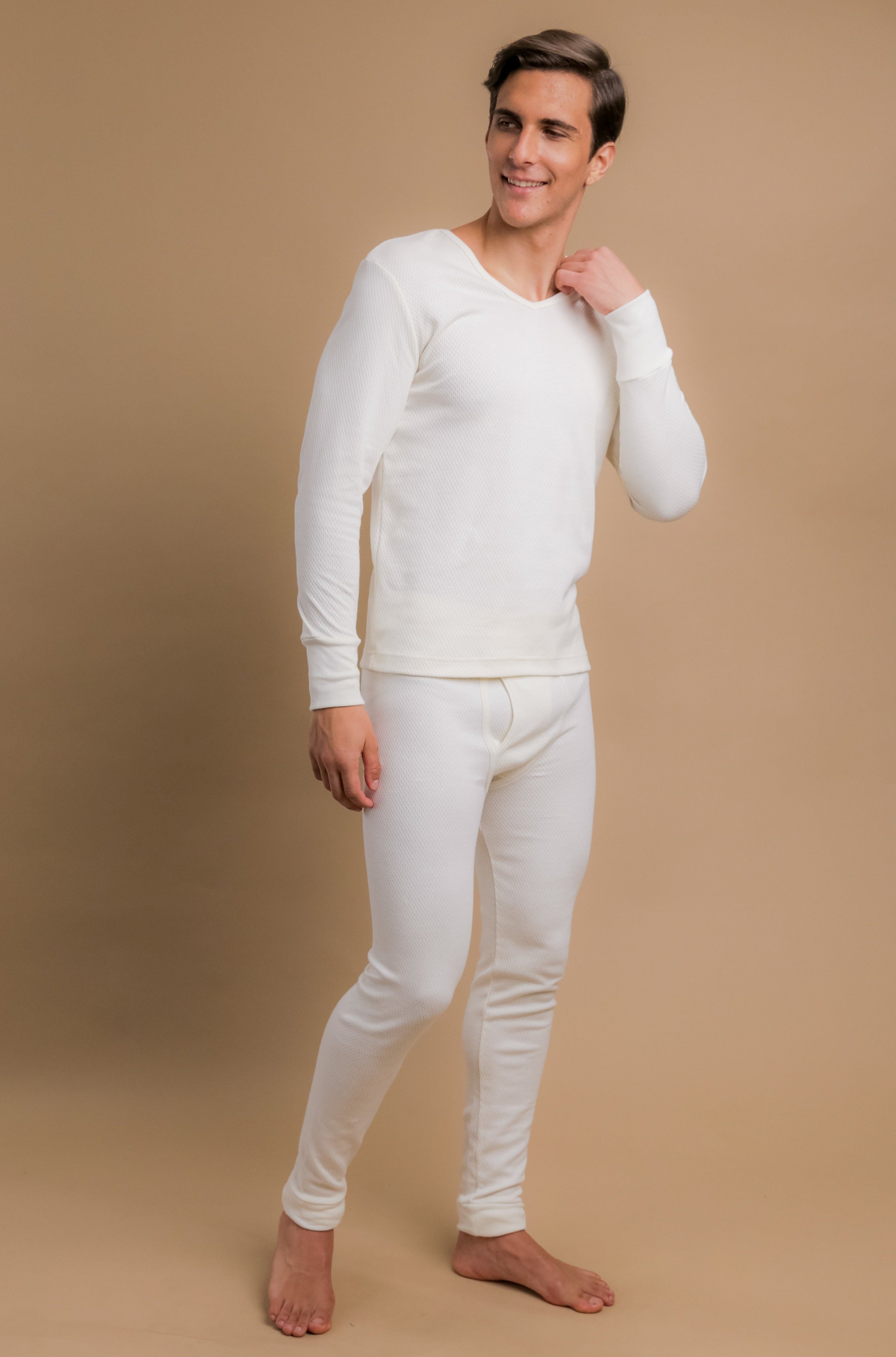 Hypoallergenic Men's Thermal Long Sleeve (Natural) – Cottonique